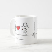 "Ik ben klaar." Mok door het hart en alle (Voorkant links)