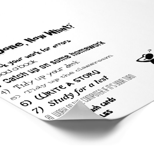 "Ik ben klaar, nu wat?" Poster (Hoek)