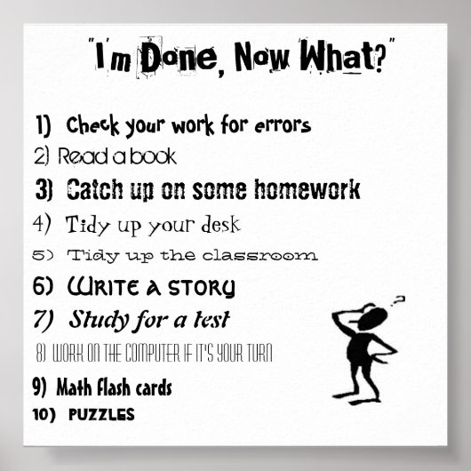 "Ik ben klaar, nu wat?" Poster (Voorkant)