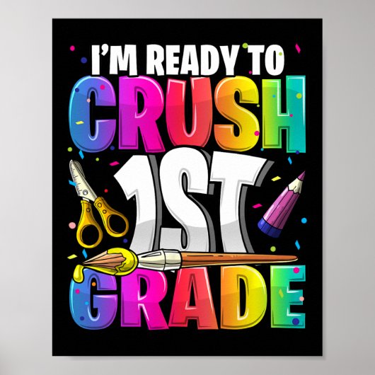 Ik ben klaar om 1e klas CK naar school te verplett Poster (Voorkant)
