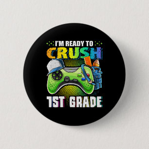 Ik ben klaar om 1e klas CK naar school te verplett Ronde Button 5,7 Cm