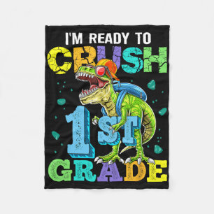 Ik ben klaar om 1e klas dinosaurus CK naar school Fleece Deken