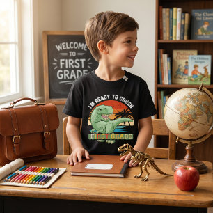 Ik ben klaar om 1e klas dinosaurus T Rex te verple T-shirt