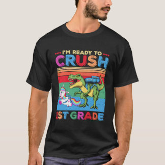 Ik ben klaar om 1e klas eenhoorn dinosaurus terug  t-shirt