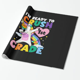 Ik ben klaar om 1e klas eenhoorn hart 1e dag te ve cadeaupapier