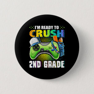 Ik ben klaar om 2e klas CK naar school te verplett Ronde Button 5,7 Cm