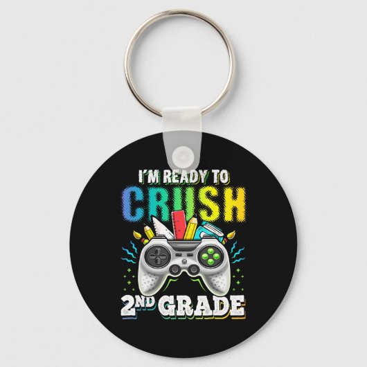 Ik ben klaar om 2e klas CK naar school te verplett Sleutelhanger (Voorkant)