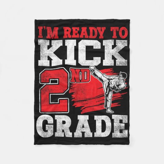 Ik ben klaar om 2e klas karate CK naar school te s Fleece Deken (Voorkant)