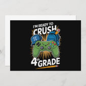 Ik ben klaar om 4th Grade Back to School Gamer te  Kaart (Voorkant / Achterkant)