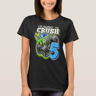 Ik ben klaar om 5 Monster Truck 5th Birthday B te  T-shirt