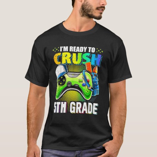 Ik ben klaar om 5 videogame controller 5th Bir te  T-shirt (Voorkant)