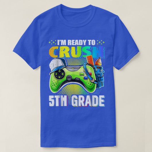 Ik ben klaar om 5 videogame controller 5th Bir te T-shirt (Design voorkant)