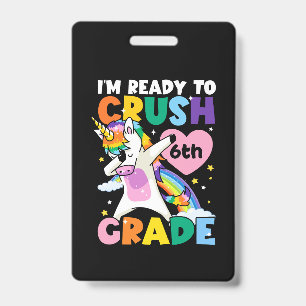 Ik ben klaar om 6e klas eenhoorn hart 1e dag te ve badge