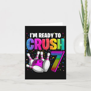 Ik ben klaar om 7 7e verjaardag bowling verjaardag kaart