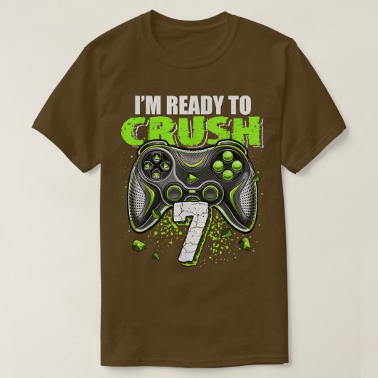 Ik ben klaar om 7 videogame controller 7th Bir te  T-shirt (Design voorkant)