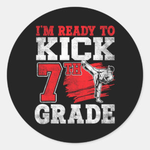 Ik ben klaar om 7e klas karate CK naar school te s Ronde Sticker