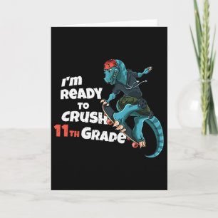 Ik ben klaar om de 11e klas dinosaurus-skateboard  kaart