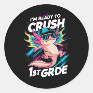 Ik ben klaar om de 1e klas Axolotl terug naar scho Ronde Sticker