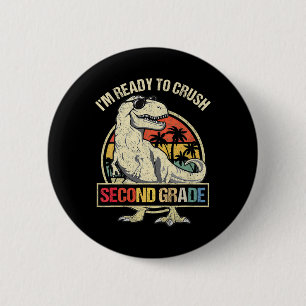 Ik ben klaar om de 2e klas dinosaurus T Rex Ck te Ronde Button 5,7 Cm
