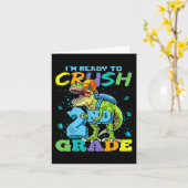 Ik ben klaar om de 2e klas T. Rex Dinosaur terug T Kaart (Gele Bloem)