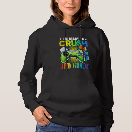 Ik ben klaar om de 3de graad terug naar school vid hoodie (Voorkant)