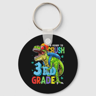 Ik ben klaar om de 3e klas dinosaurus-ck naar scho sleutelhanger