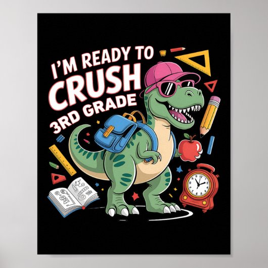 Ik ben klaar om de 3e klas dinosaurus terug naar s poster (Voorkant)