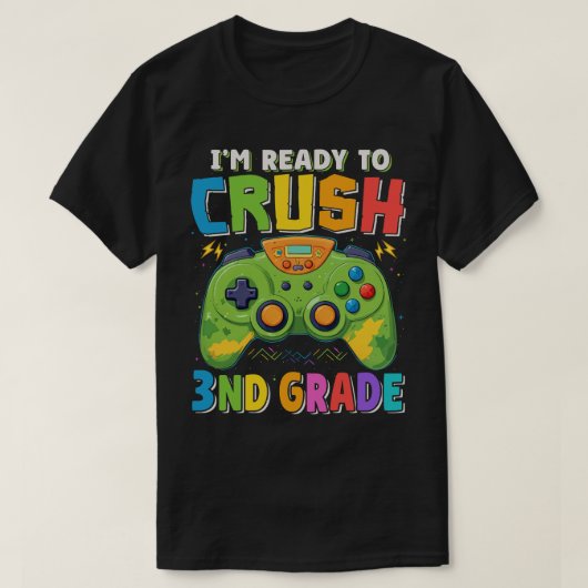 Ik ben klaar om de 3e klas gamer terug naar school t-shirt (Design voorkant)