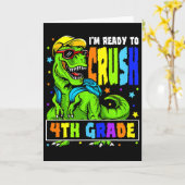 Ik ben klaar om de 4e klas dinosaurus 1e dag van S Kaart (Gele Bloem)