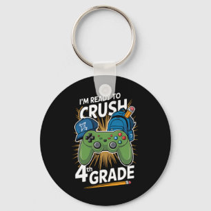 Ik ben klaar om de 4e klas terug naar school-gamer sleutelhanger