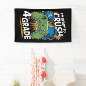 Ik ben klaar om de 4e klas weer naar school te gaa spandoek (Insitu)