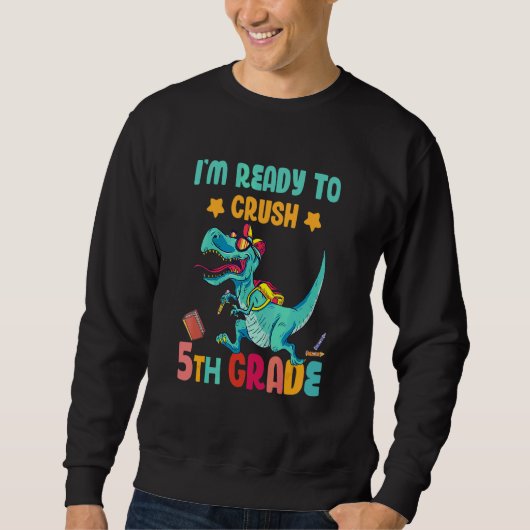 Ik ben klaar om de 5e klas Rex dinosaurus 1 te ver Trui (Voorkant)