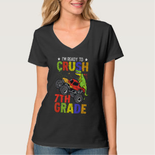 Ik ben klaar om de 7e klas terug naar school dinos t-shirt
