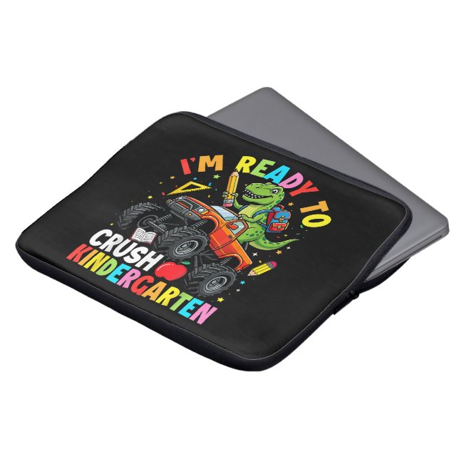 Ik ben klaar om de eerste dag van de kleuterschool laptop sleeve (Voorkant top)