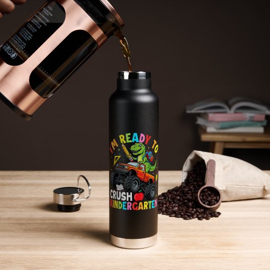 Ik ben klaar om de eerste dag van de kleuterschool waterfles (Koffie (Gedraaid) )