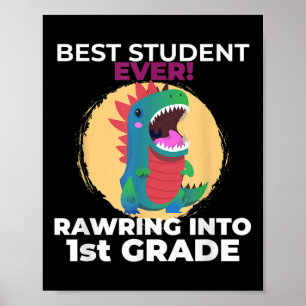 Ik ben klaar om de eerste klas dinosaurus terug na poster