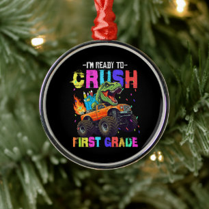 Ik ben klaar om de eerste klas dinosaurus vrachtwa metalen ornament