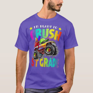 Ik ben klaar om de eerste klas-monster-vrachtwagen t-shirt