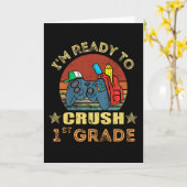 Ik ben klaar om de eerste klas terug naar school t kaart (Gele Bloem)