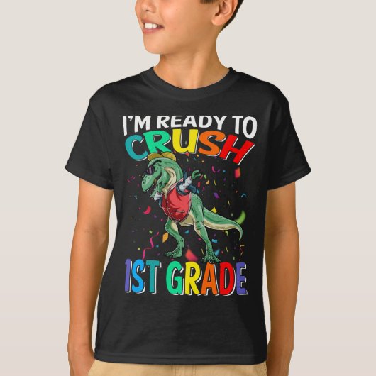 Ik ben klaar om de eerste klas van de dinosaur te  t-shirt (Voorkant)