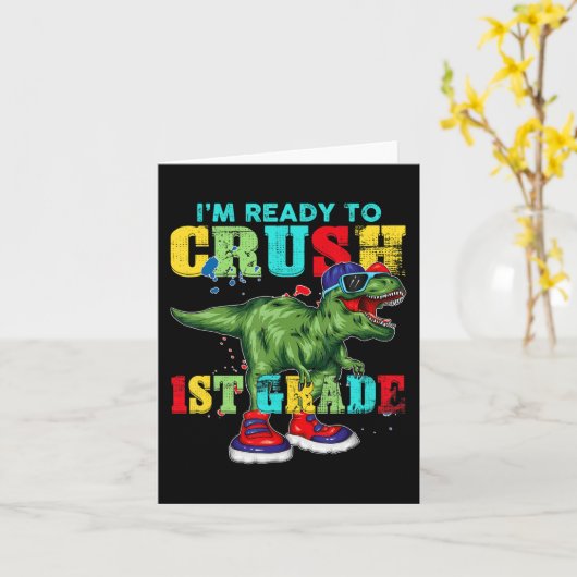 Ik ben klaar om de eerste klas van de Rex Dinosaur Kaart (Gele Bloem)