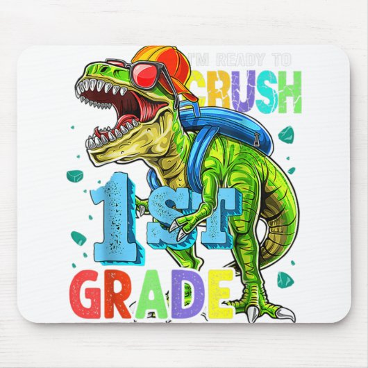 Ik ben klaar om de eerste klas van de Rex Dinosaur Muismat (Voorkant)