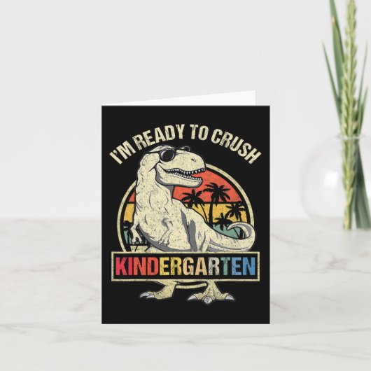 Ik ben klaar om de Kindergarten Dinosaur Boys teru Kaart (Voorkant)
