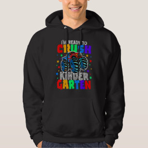 Ik ben klaar om de Kindergarten Monster Truck Dino Hoodie
