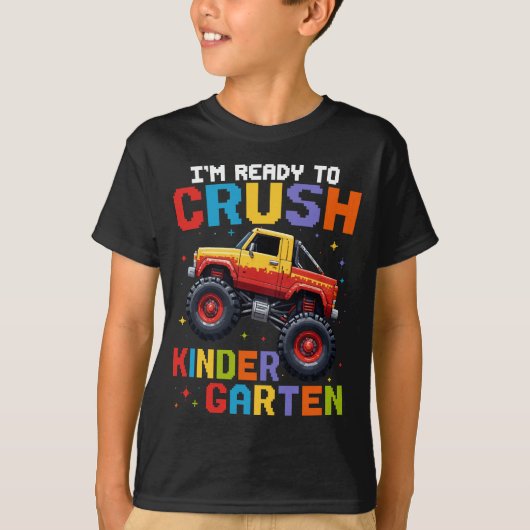 Ik ben klaar om de Kindergarten Monster Truck te s T-shirt (Voorkant)