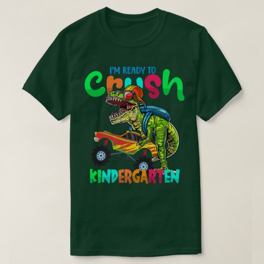 Ik ben klaar om de Kindergarten Truck Dinosaur Bac T-shirt (Design voorkant)