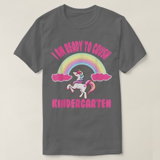 Ik ben klaar om de Kindergarten Unicorn-school te  T-shirt (Design voorkant)