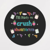 Ik ben klaar om de kindertuin te snoeien. labels (Design 1)