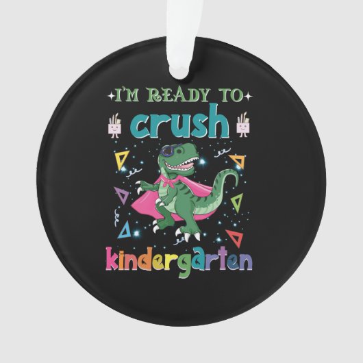 Ik ben klaar om de kindertuin te snoeien. ornament (voorkant)