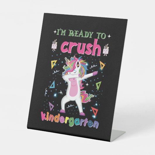 Ik ben klaar om de kindertuin te snoeien. reclamebord met voetstuk (Voorkant)